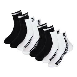 HUGO 4 Paar Herren Socken Casual Socken Quartersocken SH Rib Side Tape, Farbe:Mehrfarbig, Größe:39-42, Artikel:-100 white/black von HUGO