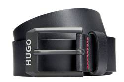 HUGO 50503404-001 Herrengürtel Leder Schwarz Gelio von HUGO