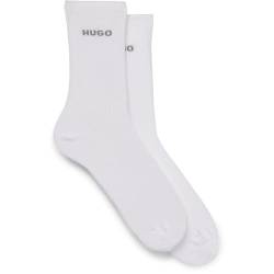 HUGO Damen 2p Fine Rib Cc W QUARTER SOCKS, White100, 36-42 EU von HUGO