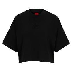 HUGO Damen Cropped Tee_6 T Shirt, Black1, M EU von HUGO