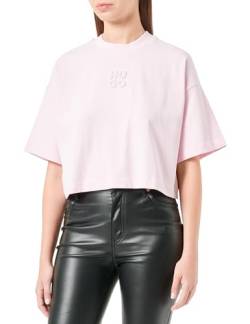 HUGO Damen Cropped Tee_6 T Shirt, Light/Pastel Pink689, M EU von HUGO