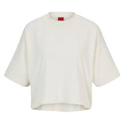 HUGO Damen Cropped Tee_6 T Shirt, Open White110, M EU von HUGO