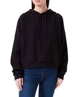 HUGO Damen Darimila Relaxed-Fit Hoodie aus Baumwoll-Mix mit Logo-Detail Schwarz M von HUGO