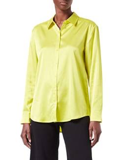 HUGO Damen Evish Relaxed-Fit Bluse aus Stretch-Satin Gelb 42 von HUGO
