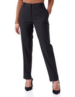 HUGO Damen Hetana Slim-Fit Hose aus Stretch-Gewebe mit Schlitzen am Saum Schwarz 32 von HUGO