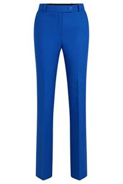 HUGO Damen Higreta Slim-Fit Hose aus Stretch-Gewebe mit ausgestelltem Bein Blau 34 von HUGO