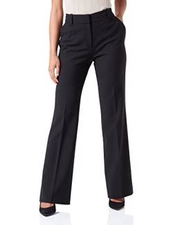 HUGO Damen Hovani Regular-Fit Hose aus Stretch-Gewebe im Bootcut-Stil Schwarz 36 von HUGO