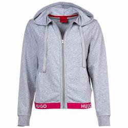 HUGO Damen Sporty Logo_jacket Loungewear Jacket, Medium Grey, XL EU von HUGO