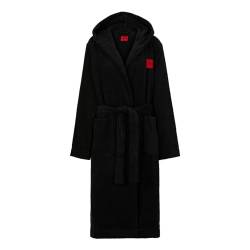 HUGO Damen Terry_hooded DRESSING GOWN, Black1, S EU von HUGO