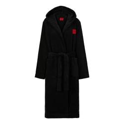 HUGO Damen Terry_hooded DRESSING GOWN, Black1, XL EU von HUGO