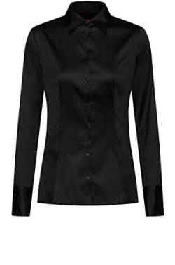 HUGO Damen The Fitted Shirt Blouse, Black1, 36 EU von HUGO