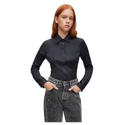 HUGO Damen The Fitted Shirt Blouse, Black1, 38 EU von HUGO