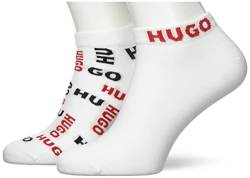 HUGO Herren 2P As Logoallover Cc Ankle Socks, White100, 35-38 von HUGO