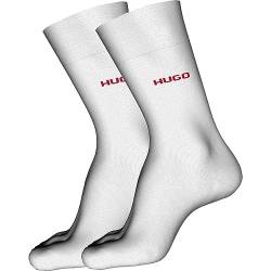 HUGO Herren 2P Rs Uni Colors Cc Regular Socks, White100, 35-38 von HUGO