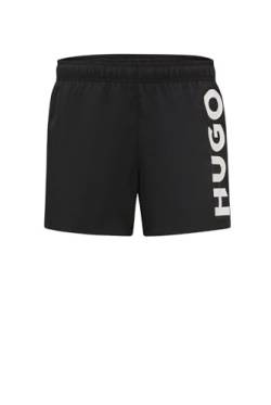 HUGO Herren ABAS Schnell trocknende Badeshorts mit Logo-Print Schwarz L von HUGO