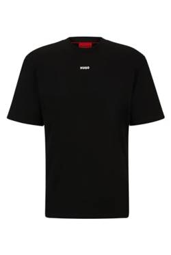 HUGO Herren Dapolino Relaxed-Fit T-Shirt aus Baumwolle mit Logo-Print Schwarz XS von HUGO