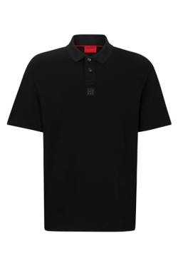 HUGO Herren Deabono Poloshirt aus Interlock-Baumwolle mit Stack-Logo Schwarz M von HUGO