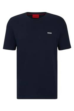 HUGO Herren Dero222 T-Shirt aus Baumwoll-Jersey mit Logo-Print Dunkelblau L von HUGO