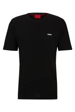 HUGO Herren Dero222 T-Shirt aus Baumwoll-Jersey mit Logo-Print Schwarz XXL von HUGO
