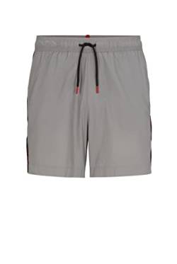 HUGO Herren FAB Badeshorts mit durchgehendem Innenfutter und Logo-Tape Grau L von HUGO