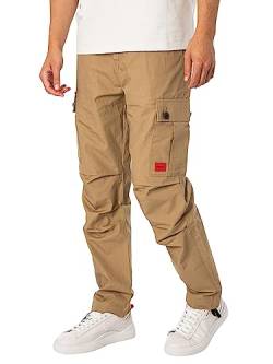 HUGO Herren Garlo233 Regular-Fit Cargohose aus Ripstop-Baumwolle Hellbraun 50 von HUGO