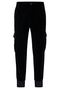 HUGO Herren Glavin231F1 Slim-Fit Cargohose mit Seitenstreifen Schwarz 50 von HUGO