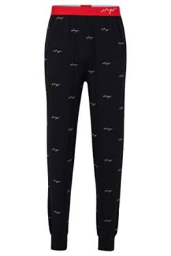 HUGO Herren Handwritten Pants Pyjama-Hose aus Bio-Baumwolle mit handgeschriebenen Logos Schwarz S von HUGO