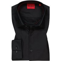 HUGO Herren Hemd schwarz Baumwolle Slim Fit von HUGO