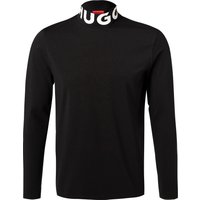 HUGO Herren Longsleeve schwarz Baumwolle Logo und Motiv von HUGO