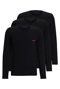 HUGO Herren Ls-Shirt Rn Triplet Longsleeve, Black1, L EU von HUGO