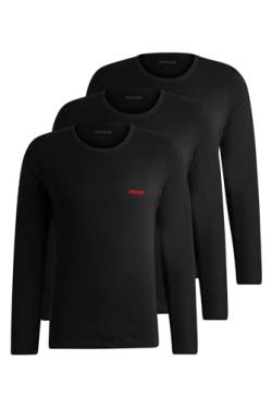 HUGO Herren Ls-Shirt Rn Triplet Longsleeve, Black1, M EU von HUGO