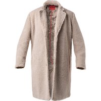 HUGO Herren Mantel beige Teddyfell unifarben von HUGO