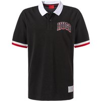 HUGO Herren Polo-Shirt schwarz Baumwoll-Piqué von HUGO