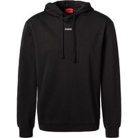 HUGO Herren Hoodie schwarz Baumwolle unifarben von HUGO