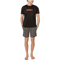 HUGO Herren Pyjama schwarz Jersey-Baumwolle unifarben von HUGO