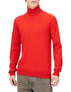 HUGO Herren San Thomas-M Regular-Fit Rollkragenpullover aus Schurwolle Hellrosa XL von HUGO