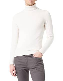 HUGO Herren Siso Slim-Fit Rollkragenpullover aus Baumwolle und Schurwolle Weiß XXL von HUGO