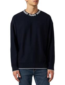 HUGO Herren Smarlo Knitted Sweater, Navy410, M EU von HUGO