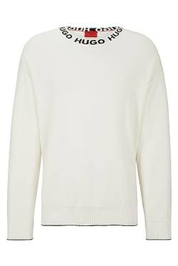 HUGO Herren Smarlo Knitted Sweater, Open White118, XL EU von HUGO