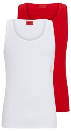 HUGO Herren Tank TOP Twin Pack Zweier-Pack Unterhemden aus Stretch-Baumwolle mit Logo Weiß L von HUGO