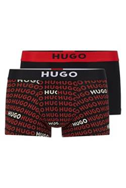 HUGO Herren Trunk Brother Pack Zweier-Pack Boxershorts aus Stretch-Baumwolle mit Logo am Bund Hellrot XL von HUGO