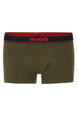 HUGO Herren Trunk Excite Eng anliegende Boxershorts aus Stretch-Baumwolle mit handgeschriebenem Logo Hellgrün XL von HUGO