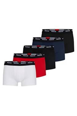 HUGO Herren Trunk Five Pack Fünfer-Pack eng anliegende Boxershorts aus Stretch-Baumwolle mit kurzem Bein und Logos am Bund Gemustert XS von HUGO