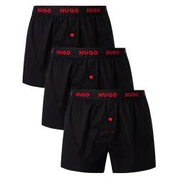 HUGO Herren Woven Boxer Triplet Boxer Short, Black2, M von HUGO