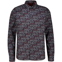 HUGO Langarmhemd Herren Hemd aus Baumwolle EMERO Straight Fit (1-tlg) von HUGO