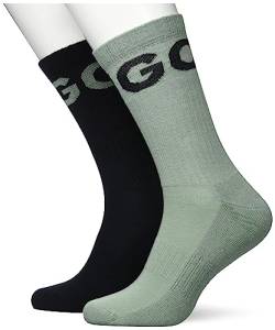 HUGO Men's 2P QS Rib ICONCOL CC Short Socks, Light/Pastel Green333, 40-46 von HUGO