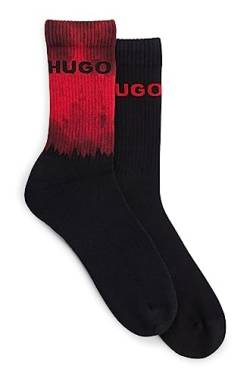 HUGO Men's 2P QS Rib TIE DYE CC Short Socks, Black1, 40-46 von HUGO
