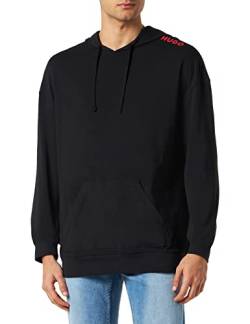 HUGO Men's Labelled Sweat Hood LOUNGEW_Sweatshirt, Black2, M von HUGO