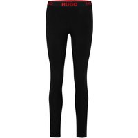 HUGO Sporty Logo Leggings, Logo-Bund, für Damen, schwarz, L von HUGO