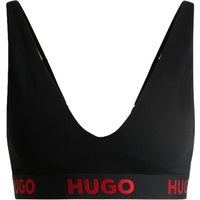 HUGO Sporty Logo Triangel-BH, Logo-Unterbund, für Damen, schwarz, L von HUGO